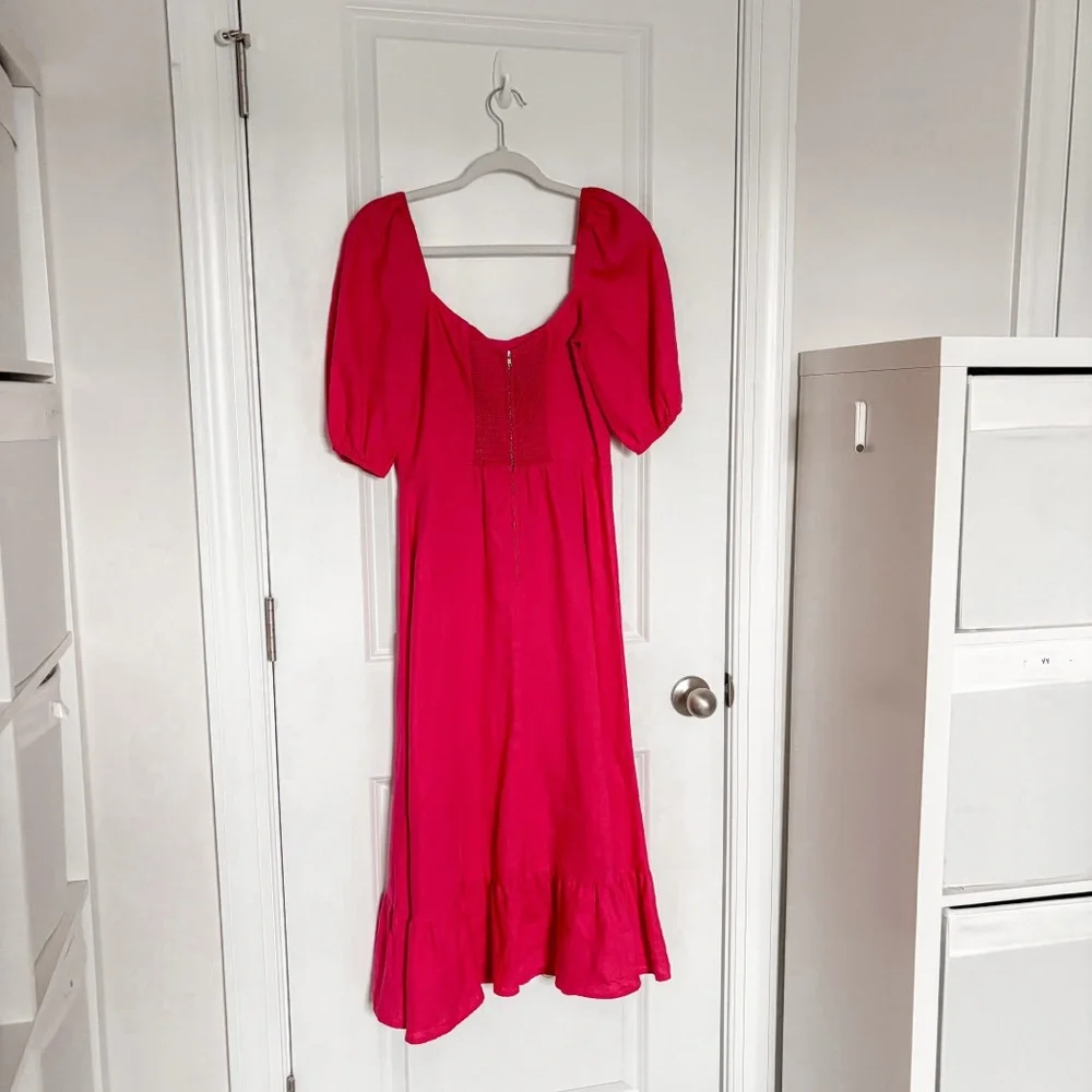 Reformation Belgium Linen Dress Midi Corvette - Picture 5 of 6